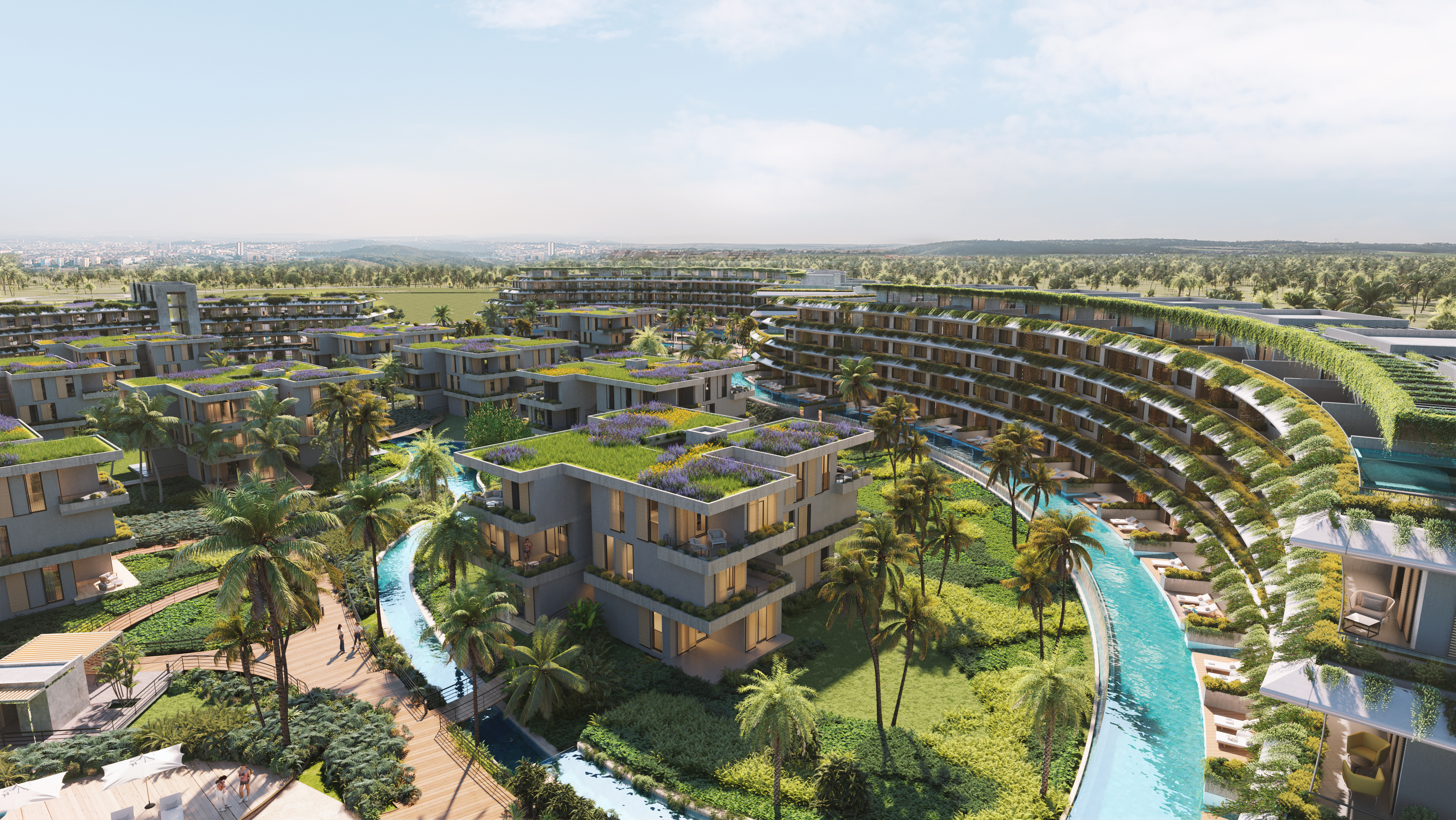 Vista área común River Island